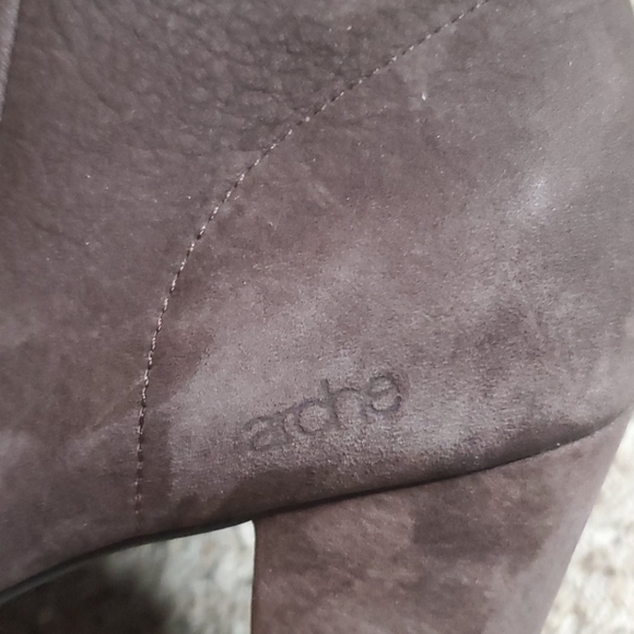 Arche Brown Suede Ankle Heeled Booties - Picture 4 of 9